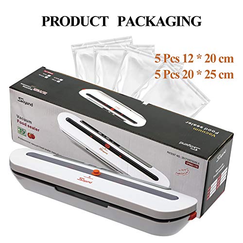 Vacuum Sealer Food Saver Machine, Automatic Vacuum Sealing System with Air Suction Hose & Built-in Bag (White) - Thumbnail 6