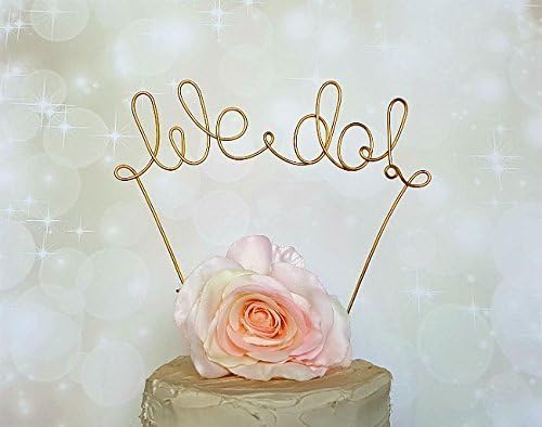 WE DO Wedding Cake Topper in GOLD Finish, Wedding Cake Decoration, Engagement Party, Bridal Shower Decoration, Anniversary Decoration, by AntoArts