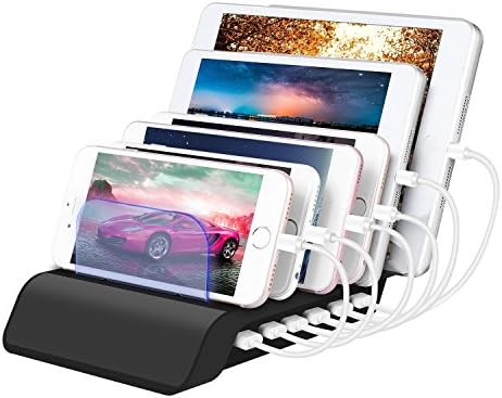 Zglon Multiple Powerhouse USB Charging Stations-Hub Dock for iPhone 8 7 Plus/6 Plus/6/5S/5C/4S iPad Pro/Air/Mini/3/2/1, Nexus, HTC Samsung Galaxy S6 Edge/S6/5/4/3/Note/Note2/Tab, iPod Etc. (6 Ports)