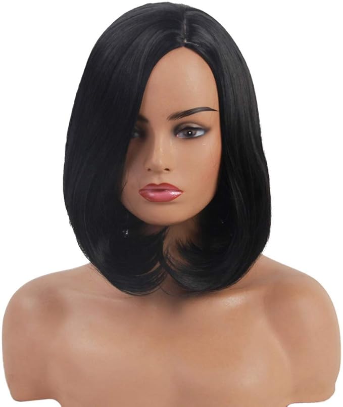 12" Hair Wigs Short Straight Synthetic Fiber Hair Wigs Amazon.in