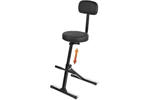 STRICH Guitar Stool With Backrest, Height Adjustable Seat With Hanger for Acoustic, Electric & Bass Guitars, Musician Drum Throne for Adults, Drummer, and Guitarist, SGT-30B