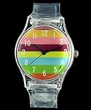 Transparent Stripe Pattern Sport Wrist Watch