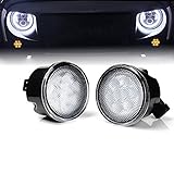 Xprite LED Yellow Front Replacement Turn Signal Light Assembly with Clear Lens for 2014-2018 Jeep Wrangler