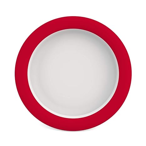Ornamin Teller mit Kipp-Trick Ø 26 cm rot (Modell 901) / Spezialteller mit Randerhöhung, Anti-Rutsch-Teller Kunststoff