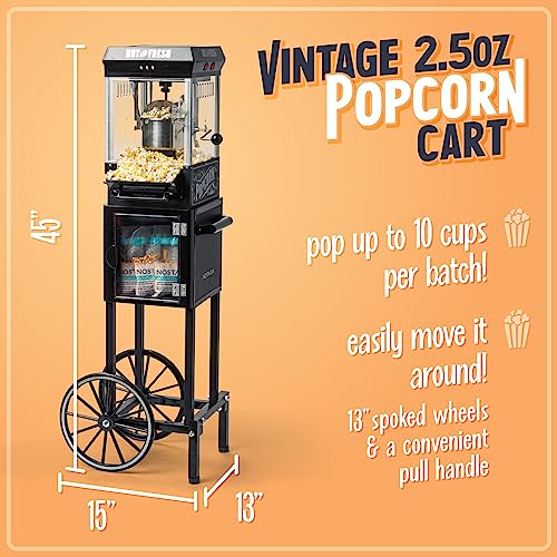 Nostalgia Popcorn Maker Machine Professional Cart With 2.5 Oz Kettle