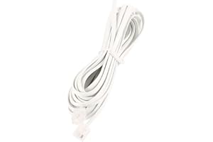 QBGTFAK Male to Male 6P2C RJ11 Telephone Fax Machines Modems Straight Cable Wire Line 5M / 16.4ft Long