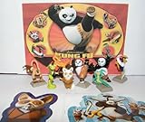 Kung Fu Panda Mini Toy Figure Playset of 8 with Po, Master Shifu, Tigress, The Furious Five and Bonus Sticker/Tattoo Set!