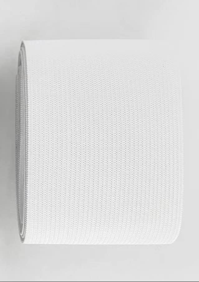 Elastic Ribbon for Sewing 3M x 70mm Roll, Sewing Elastic Band, White Colour Elastic Band For Clothing, Craft, Sewing, (101, 3M x 70mm)