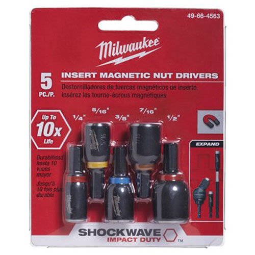 Milwaukee 49-66-4563 5 Piece Insert Nut Drive Set - //medicalbooks.filipinodoctors.org