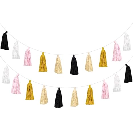 Baby Shower Birthday Christmas Day Party Cotton Tassel Garland