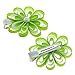 LCLHB Toddler Small Rhinestone Flower Bow Partially Lined Alligator Clip 12 Pack