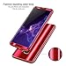 Galaxy S9 Case Galaxy S9 Plus Case 3 in 1 Full Body Plating Mirror Ultra Thin Skin Protective Cover for Samsung Galaxy S9/S9 Plus (Galaxy S9 Plus, red)