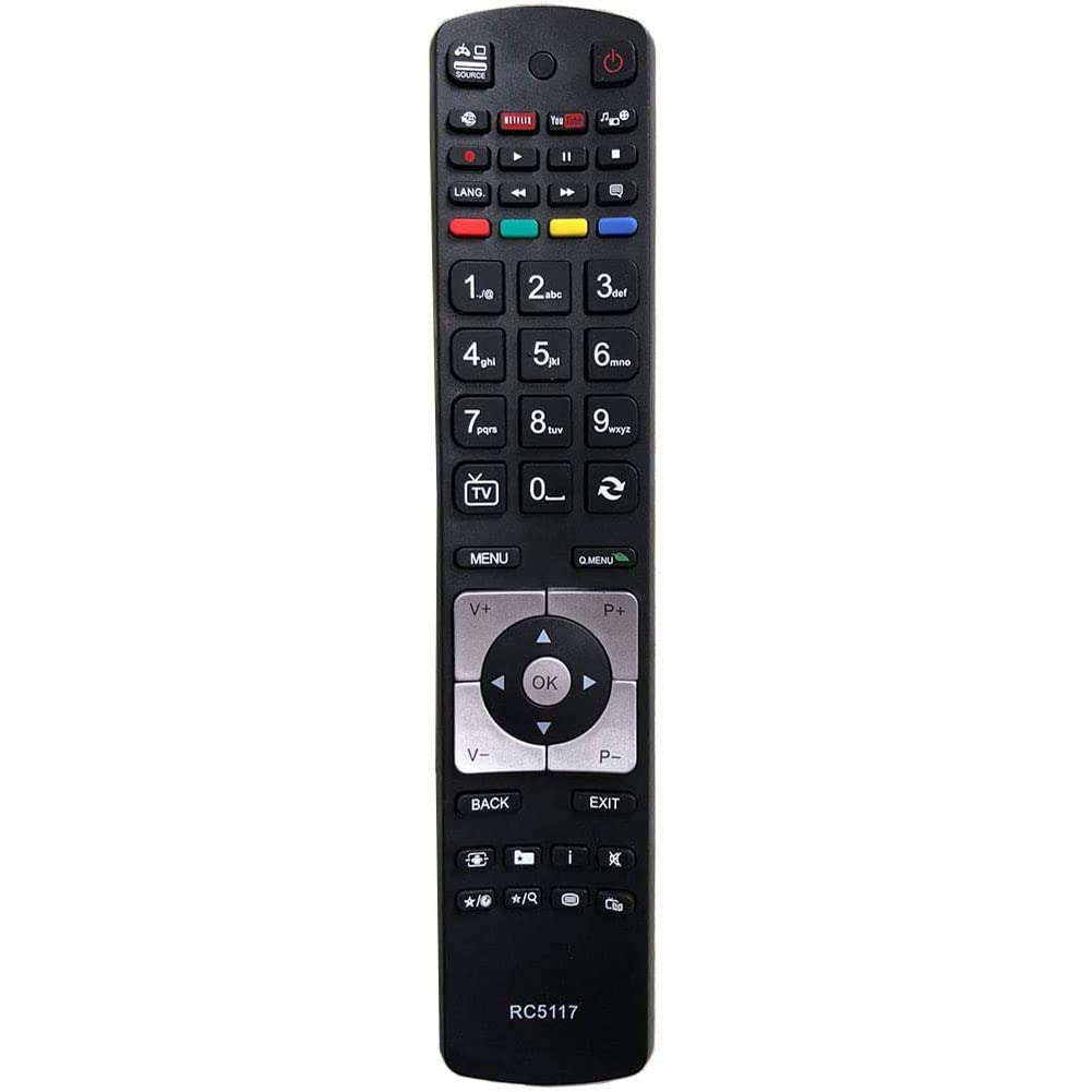 0FYCJI New Remote Control Replacement Hitachi RC5117 for Hitachi TV Remote with YouTube Netflix Fit Buttons- No Setup Required