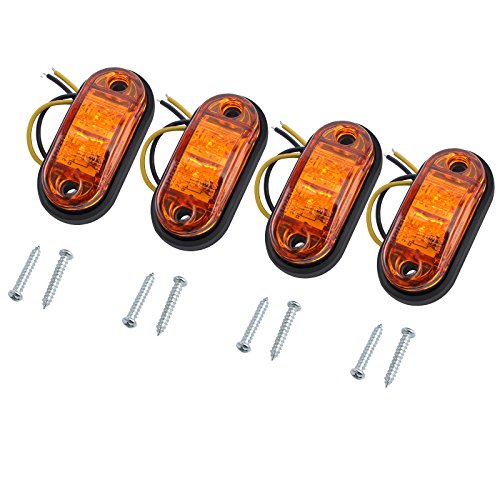 Oriketech 4pcs Leds Truck Trailer 12V LED Front Rear LED Side Marker Lights indicator Lamp for Truck Trailer Boats,Sealed & waterproof,Surface Mounted Installation - Thumbnail 7