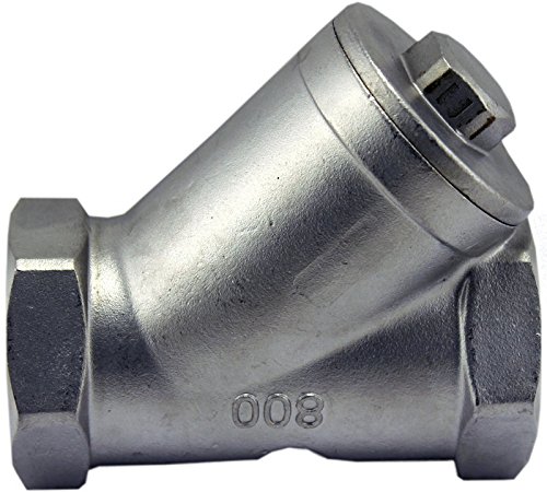 Duda Diesel Yfilter050 1/2" Inline Y Filter Fitting 200 Micron 80 Mesh 304 Stainless Steel Strainer, 0" ID
