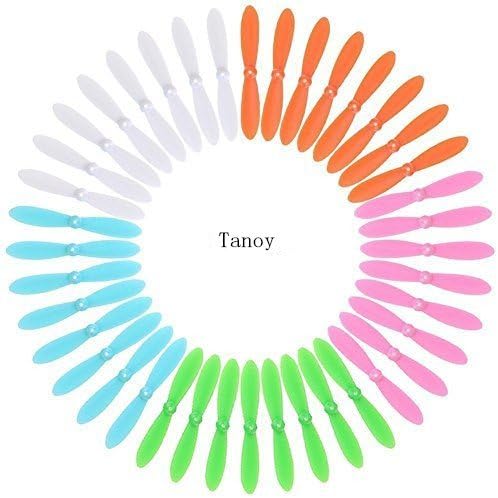 Tanoy 40pcs 5 Color Main Blades Propellers Props Rotor for Cheerson Cx-10 CX-10A CX-10C CX-10D CX-10W CX-10WD-TX RC Quadcopter Drone Spare Parts
