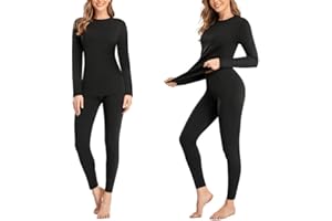SIMIYA 2 Pack Thermal Underwear for Women Long Johns Winter Warm Fleece Lined Base Layer Set Cold Weather Top and Bottom