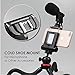 Dimmable 5600K Mini Multi-Angle LED Light:Compatible with Tripod, 180° Fordable Selfie Mode, Cold Shoe, ¼”-20 Female Screw Mount, Universal Smartphone Holder iPhone, Samsung Galaxy, Google Pixel, Sony