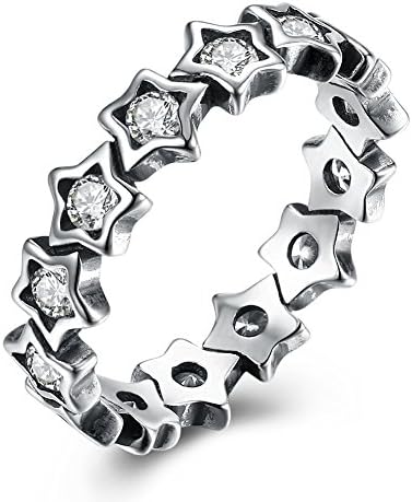 Elegant Star Simulated Diamond Ring 925 Silver Wedding Gift Infinty Love Party Wear