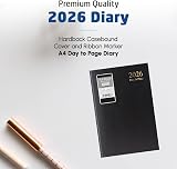 1ABOVE 2026 A4 Day-to-Page Diary Premium Hardcover Daily Planner Black view 5