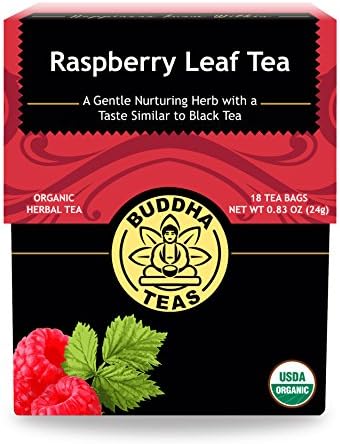 Organic Raspberry Leaf Tea - Kosher, Caffeine-Free, GMO-Free - 18 Bleach-Free Tea Bags