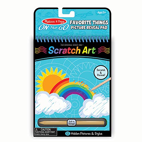 Melissa & Doug On the Go Scratch Art Hidden-Picture Pad - Favorite Things (Great Gift for Girls and Boys - Best for 5, 6, 7, 8, 9 Year Olds and Up)