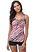 Attraco Women's Oceanic Stripes Two Piece Swimsuit Tankini for Women Coral 14
