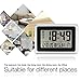 Large Display Digital Wall Clock,Silent Desk Shelf Clocks Battery Operated Easy to Read nightstand Alarm Clock with Large LCD Display (Day Calendar Temperature)for Office Home Shower Black W/Silver