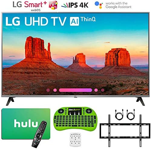 LG 65UK7700PUD 65" Class 4K HDR Smart LED AI UHD TV w/ThinQ (2018 Model) + Free Hulu $50 Gift Card + Flat Wall Mount Kit Ultimate Bundle + More