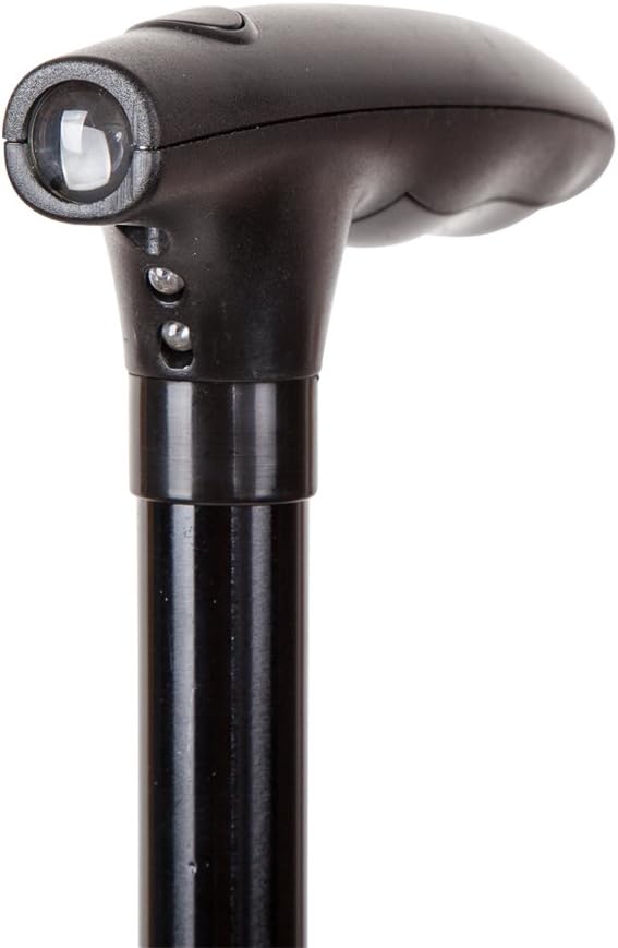Tekmun Wide Handle Collapsible and Lightweight Cane with LED Flashlight