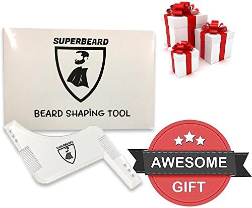 Beard Shaping Tool Or Template, Clear Shaper , Beard Shaping & Styling Tool with inbuilt comb for perfect line up & edging, use with a beard trimmer or razor to style your beard by SUPERBEARD