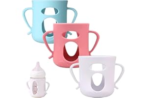 JXMYJR 2 Pack Silicone Sleeves Compatible with Pigeon Bottles for 5.4oz, Anti Breakage Glass Bottle Holder with Handles, Silicone Bottle Holder for Easy Grip, Quick Install, Easy to Clean