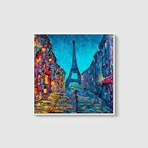 Framed Canvas Home Artwork Decoration Night Canvas Wall Art for Living Room, Bedroom - 16x16 inches