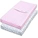 unp Changing Pad Covers, 2 Pack Pink Quatrefoil & Floral Fitted Cotton Table Sheets