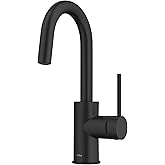 KRAUS Oletto Single Handle Kitchen Bar Faucet with QuickDock Top Mount Installation Assembly in Matte Black, KPF-2600MB