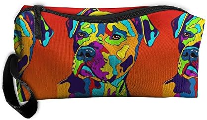 Multi-Color American Pit Bull Terrier Cosmetic Bags Brush Pouch Makeup Bag Zipper Wallet Hangbag Carry Case Pen Organizer Wristlet Holder