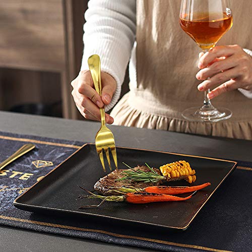 Dylan-EU Tafelvorken roestvrij staal dessertvorken 8 stuks gouden kleine taartvorken party tafeldecoratie vorken worden… - Image 3