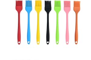 JYYHSF Silicone brush， BBQ/Pastry Basting Brushes,Silicone Cooking Grill Barbecue Baking Pastry Oil/Honey/Sauce Brush (7 PCS,Multicolor)