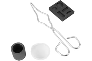 DIYEENI High Purity Graphite Crucible, Graphite Crucible with Tongs, Melting Crucible Kit, Crucible for Melting Gold, High Heat Resistant, High Shock