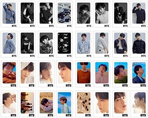 32pcs Kpop BTS BANGTAN BOYS Postcard J-HOPE SUGA JIM Love Yourself Tear Postcard Lomo Card Set Polaroid Photo With 5 Random Color Photo Clips + 1.2 Meter String