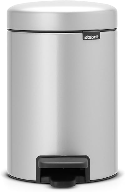 Brabantia Newicon 3 L Pedal Bin Metallic Grey with Inner Bucket
