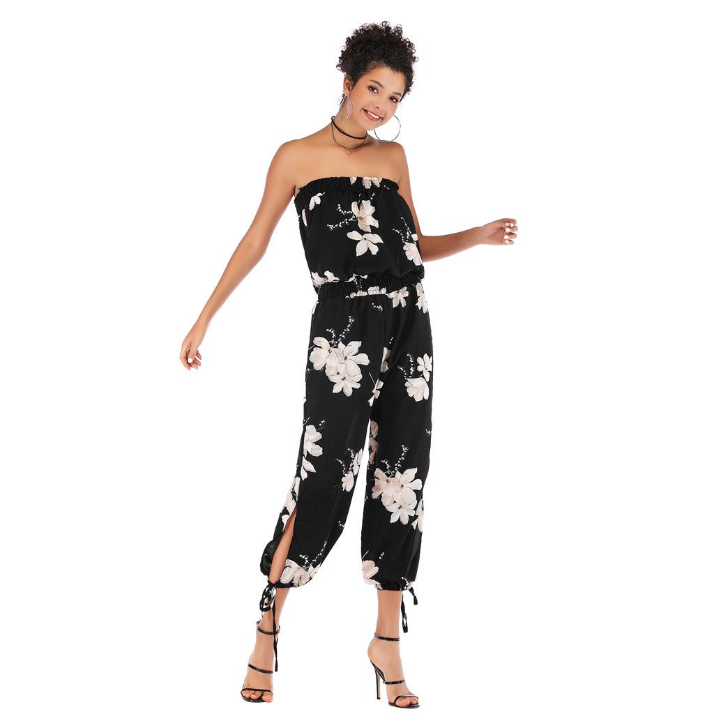 Donna Floreale Stampa Pagliaccetto Senza Maniche Jumpsuit Spiaggia Partito  Playsuit Pantaloni Lunga Pantaloncini off Spalla Tutina Jumpsuit VICGREY  Jumpsuit da Donna Elegante Pantaloncini urban-earth.co.uk