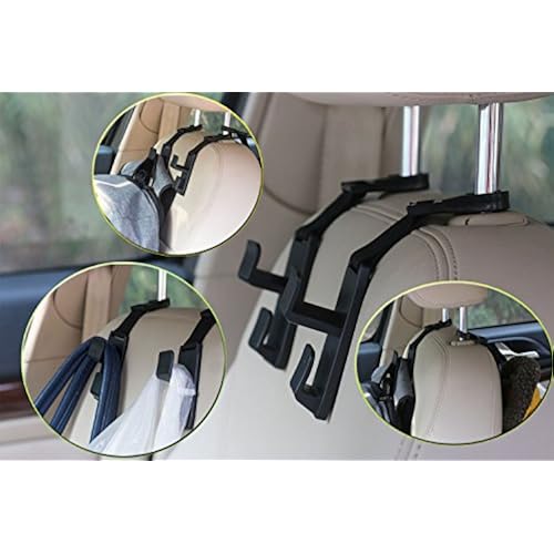 Car Front Back Seat Headrest Hanger Hooks - Handy for Purse, Backpack , Coat, Handbag & Shopping bags with Thicker Straps - by PLUSLOR (Heavy duty for Car, SUV, Truck, 4-Pack) Automotive, Interior Accessories, Consoles & Organizers, Door & Seat Back Organizers