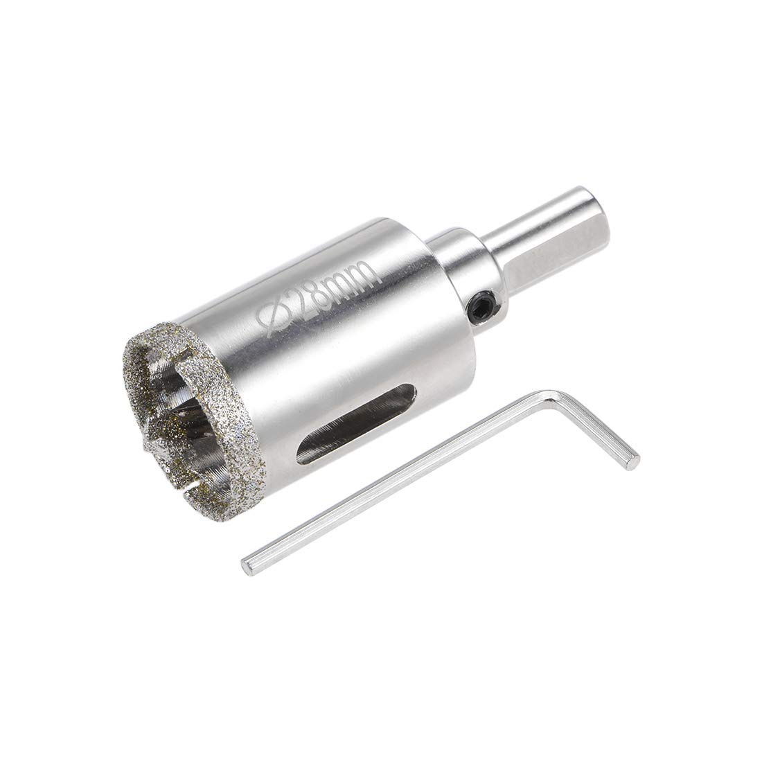 TA-VIGOR 28mm Diamond Drill Bit Glass Hole Saw Set, Hollow Core Drill Bit with Spotting Drill Bit, Tile Hole Cutter Set Core Drill Bits Center Pilot for Ceramics Porcelain Tile Bottles Pots Brick