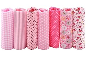 MUMUSUKI 7pcs 50 x 50cm Cotton Fabric DIY Assorted Pre Cut Bedding Suite Quarters Bundle Quilt Dormitory Set()