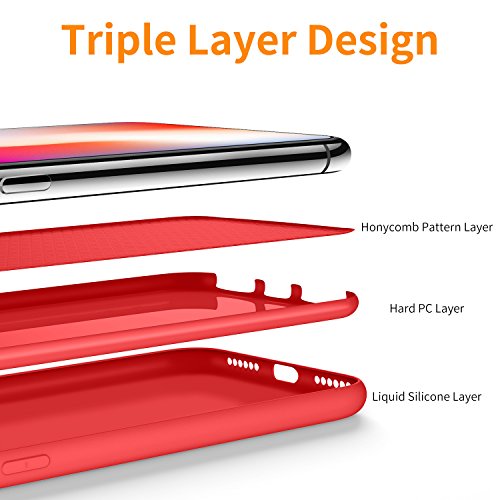 iPhone-X-Case-DTTO-Romance-Series-Liquid-Silicone-Gel-Rubber-Anti-Scratch-Shockproof-5-8-Inch-iPhone-Case-for-Apple-iPhone-X-with-Honeycomb-Grid-Pattern