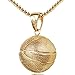 Basketball Pendant Gold Stainless Steel Chain Sports Necklace Hip-hop Jewelry Basketball Fans Gift (Gold)