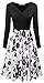 Yeslife Women's V-Neck Long Sleeve Pockets Floral Print Swing Casual Dress Floral-01 L