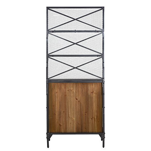 Furniture HotSpot Bakers Rack- Black w/Natural Pine - 27â€ W x 14.5â€ D x 65.25â€ H