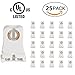 UL Listed Non-shunted T8 Lamp Holder, Lights Talk Socket Tombstone for LED Fluorescent Tube Replacements Turn-type Lampholder, Medium Bi-pin Socket for Programmed Start Ballasts (25-Pack)